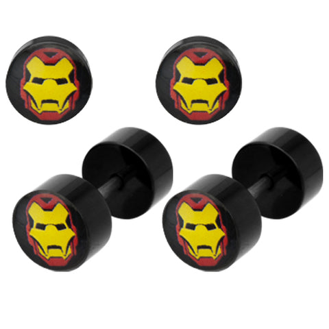 Iron Man Faux Plug Earrings - Gaming Outfitters
