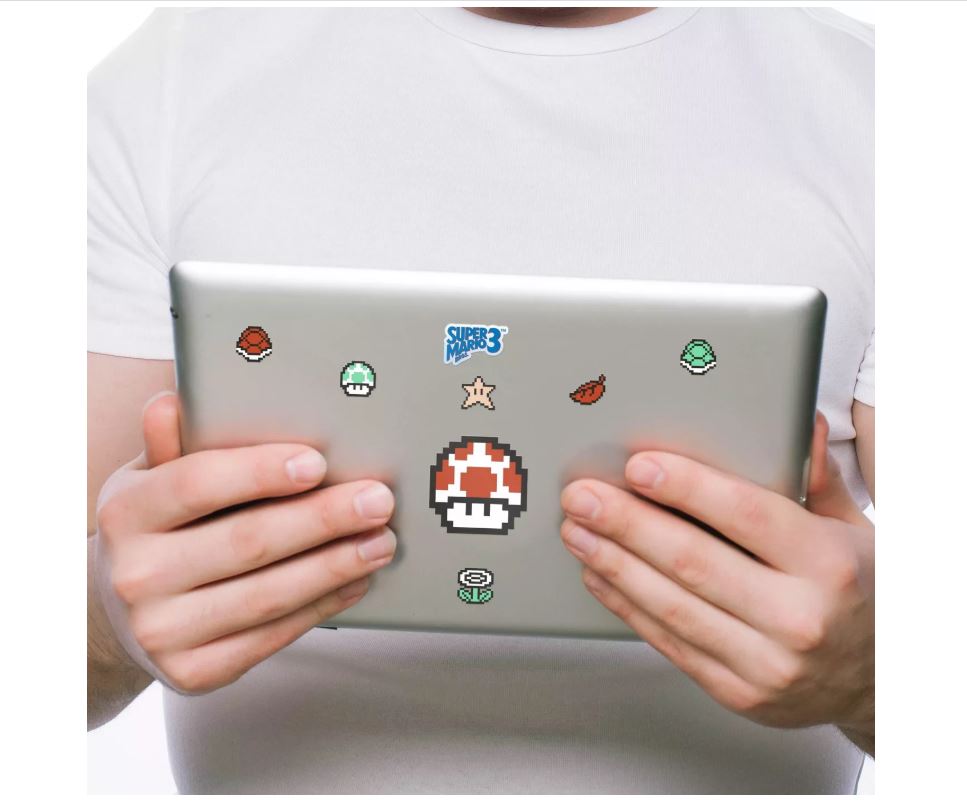 Super Mario Mushroom Kingdom Tech Stickers Set Gadget Decals