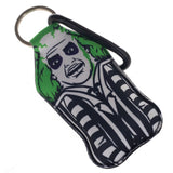 Beetlejuice Hand Sanitizer Bottle Holder Keychain