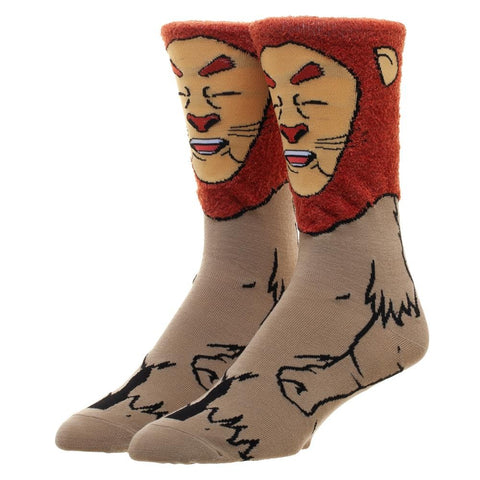 The Wizard of Oz Cowardly Lion Character Crew Socks