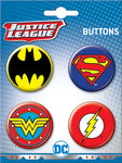 The Justice League Logo Button Set
