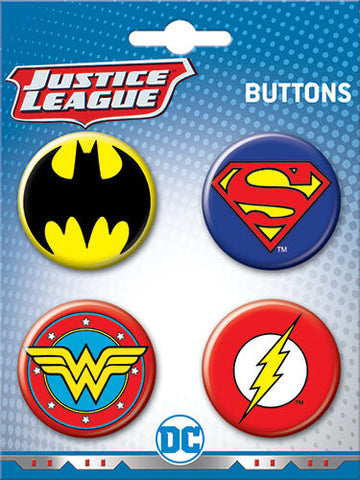 The Justice League Logo Button Set