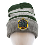 Harry Potter Slytherin Premium Striped Beanie With Crest Patch