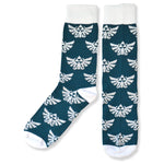 The Legend of Zelda Blue Hylian Crest Crew Socks